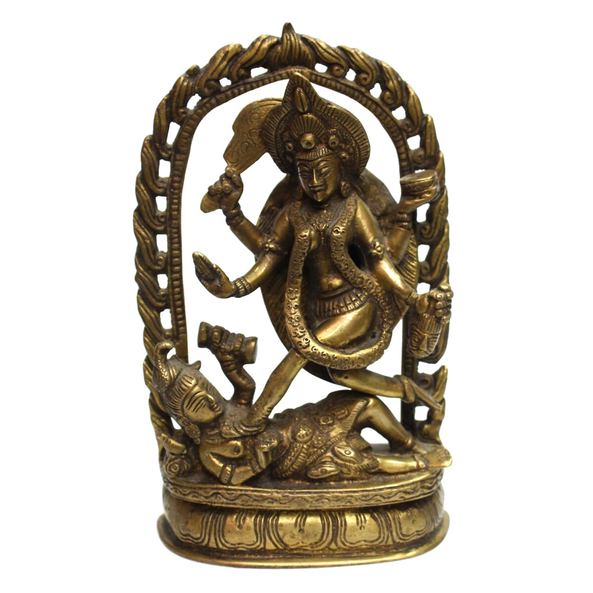 Seven Chakra Handicraft - Golden 7.5" Kali Statue