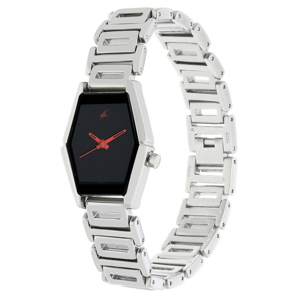 Fastrack Grey Dial Silver Metal Strap Watch-6094sm02