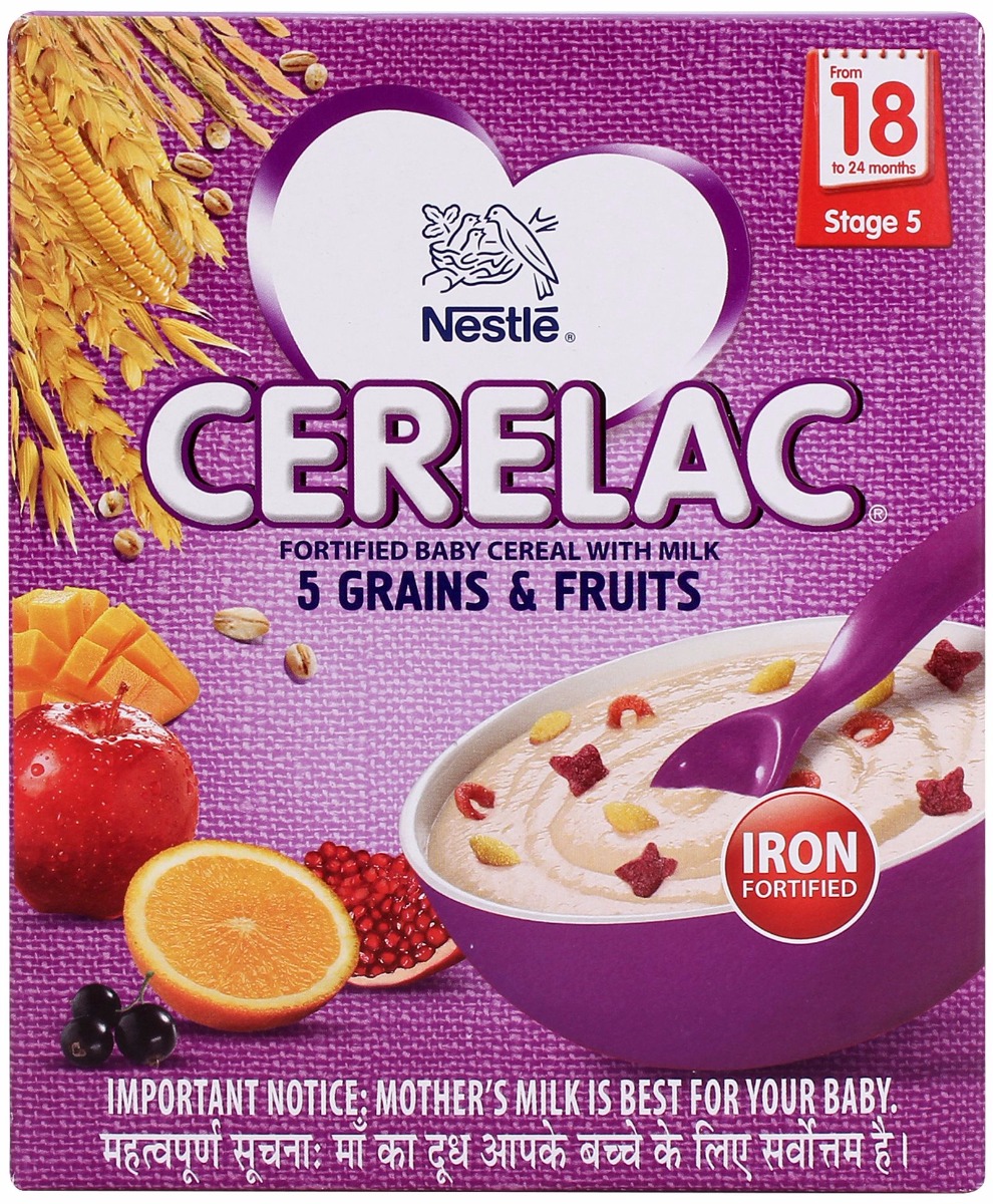 Nestle Cerelac Stage 5 -Fortified Cereal With Milk 5 Grains & Fruits (18 to 24 Month)