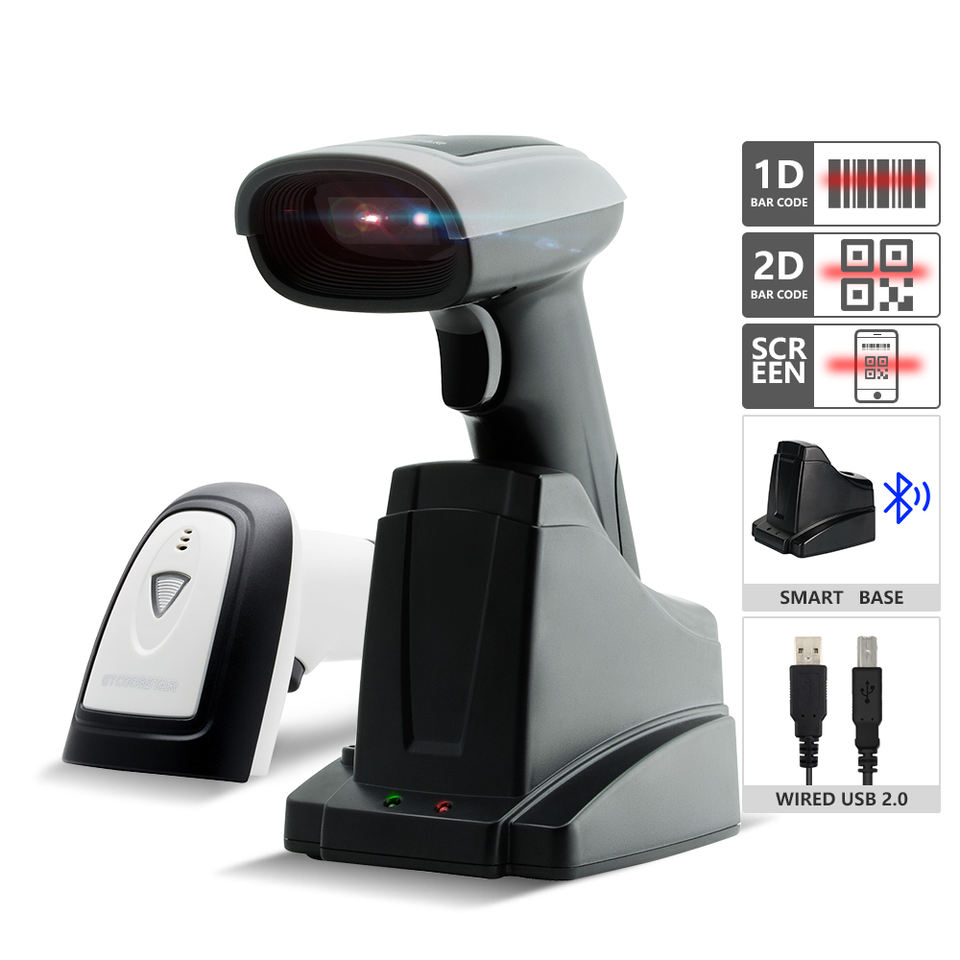 X-1901B  Wireless Bluetooth  2D Barcode  Scanner with  Charging Cradle