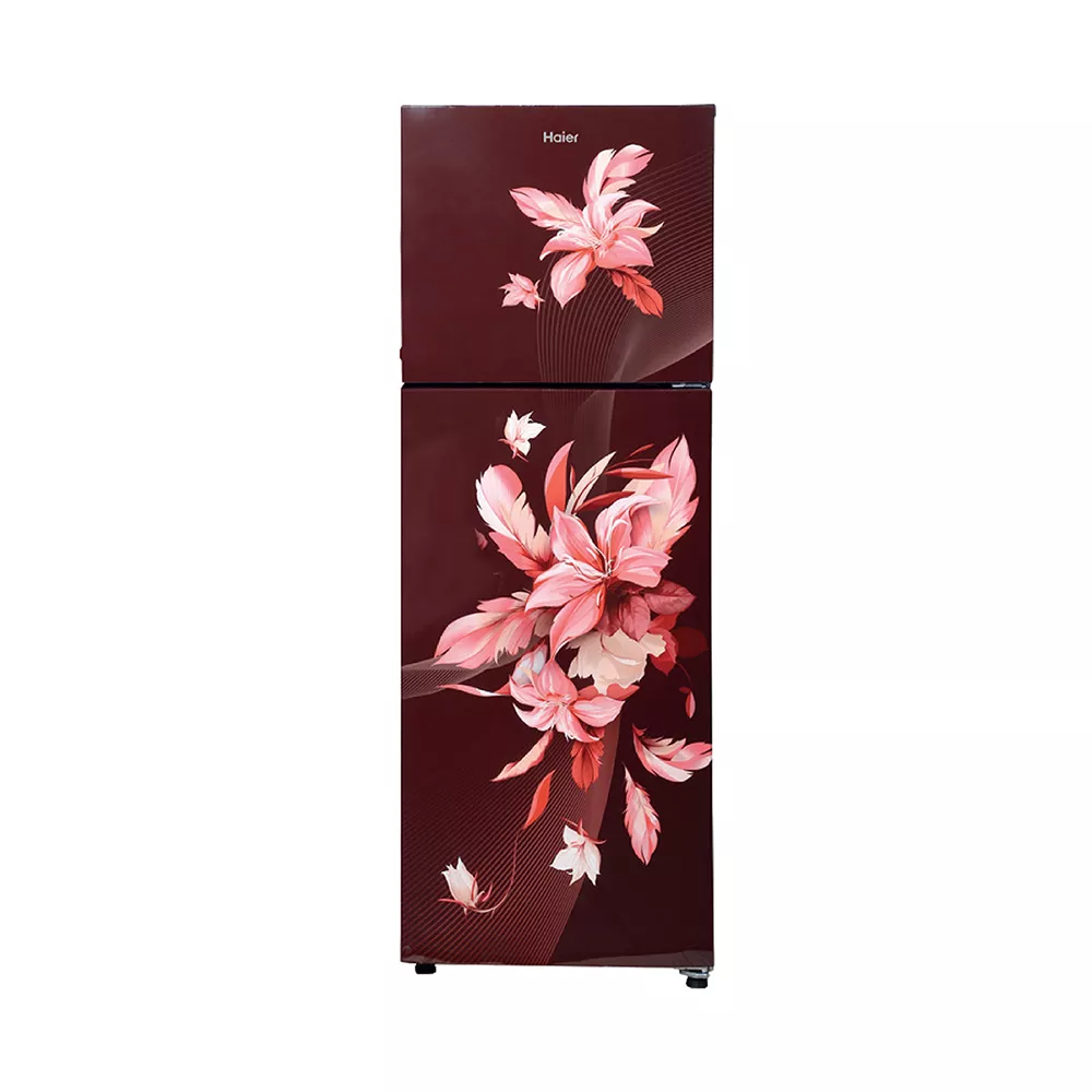 Haier HRF-2902ERO-P Refrigerator - 240L Double Door Turbo Icing Technology, Twin Energy Saving Mode, Stablizer Free Operation, Toughned Glass, Door Handle, 5 in 1 Convertible