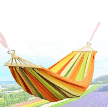 Laughing Buddha - Portable Canvas Hammock with Wood Support – Single
