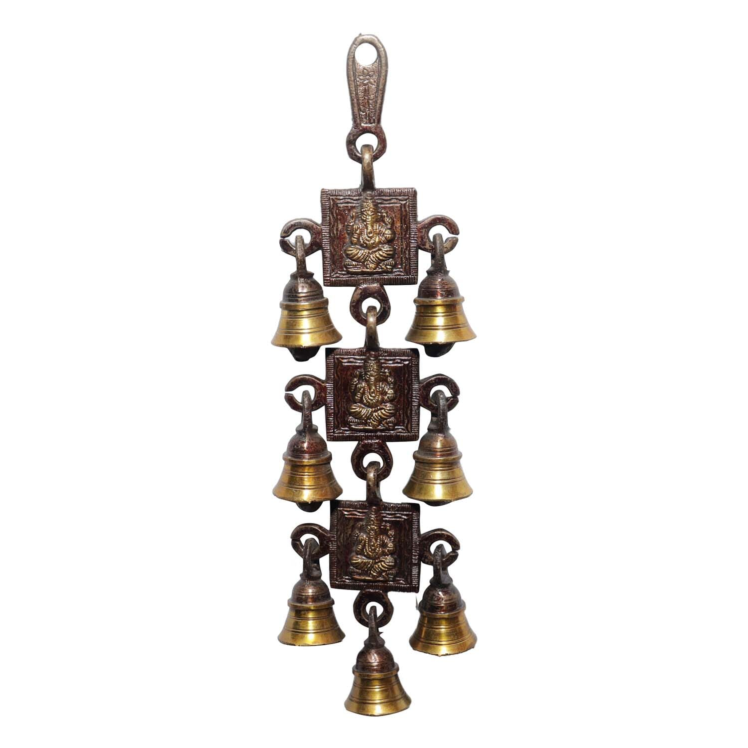 Seven Chakra Handicraft - 27cm Size Hanging Mangal Ganesh Door Décor(brown)