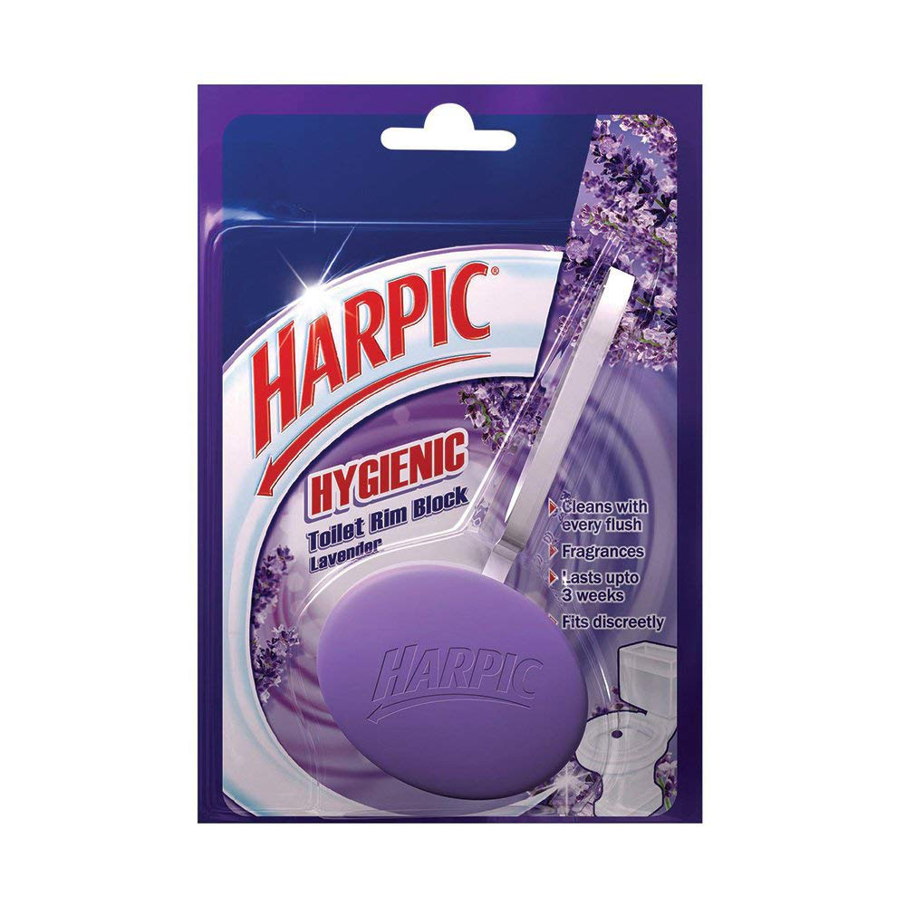 Harpic Hygienic Toilet Cleaner Rim Block, Lavender - 26 g