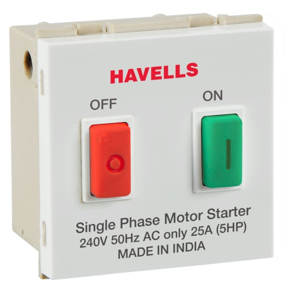 Havells Fabio 32A Polycarbonate & PBT White Motor Starter, AHFSMXW321