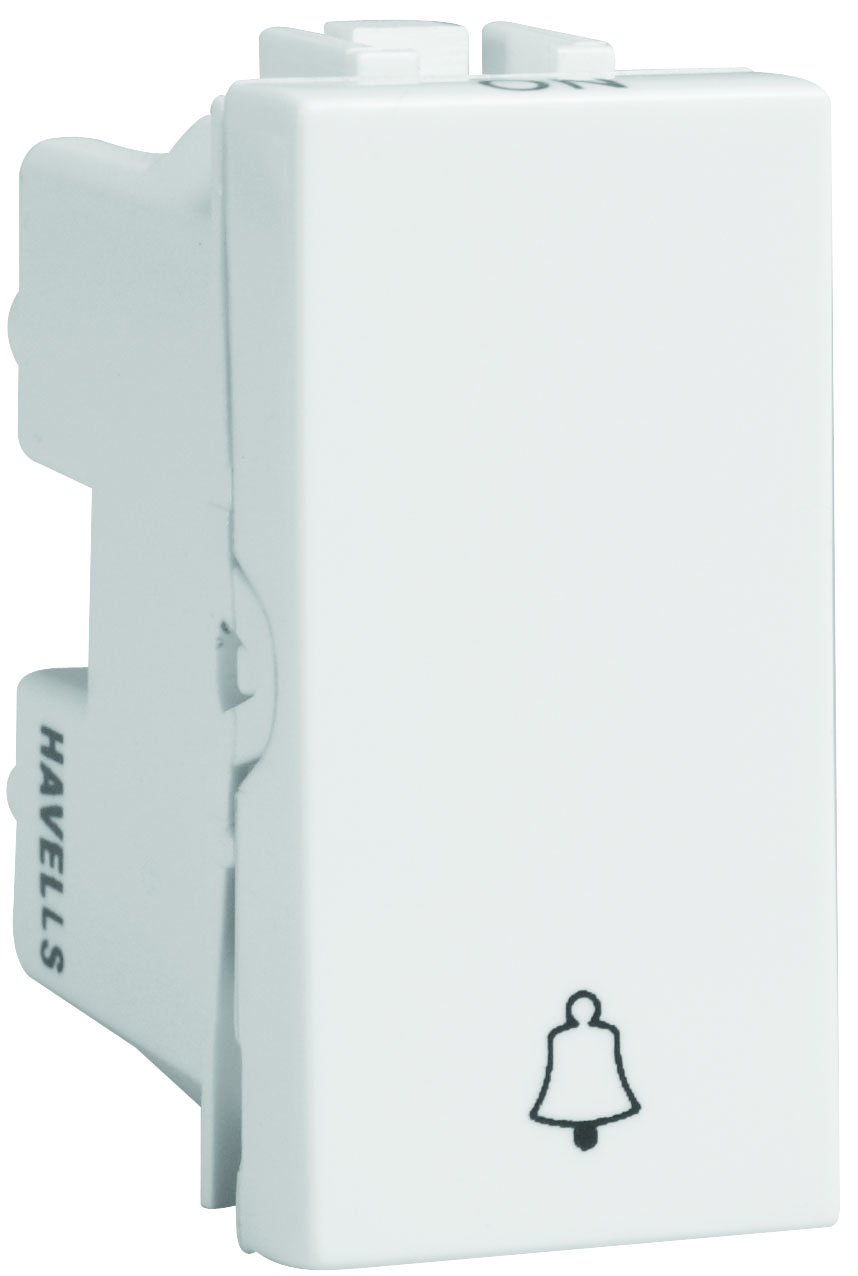 Havells Coral 10A One-Way Bell Push Switch (AHCSBXW100)
