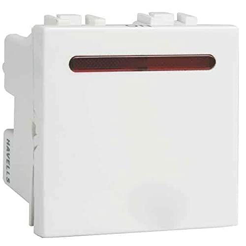 Havells Coral 32A Polycarbonate Pure White Dp Switch With Indicator, Ahcsdiw321