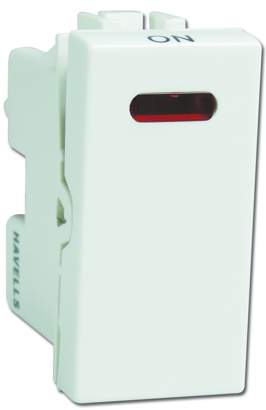 Havells Coral 16A One-Way Switch with Indicator, 1 (AHCSXIW161)