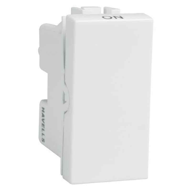 Havells Coral 10A Polycarbonate Pure White NDN One Way Switch, AHCSXXW101