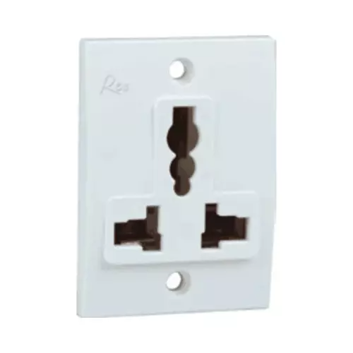 Havells Reo Flair Universal Socket 6 A / 13 A without Shutter AHEKUXW132