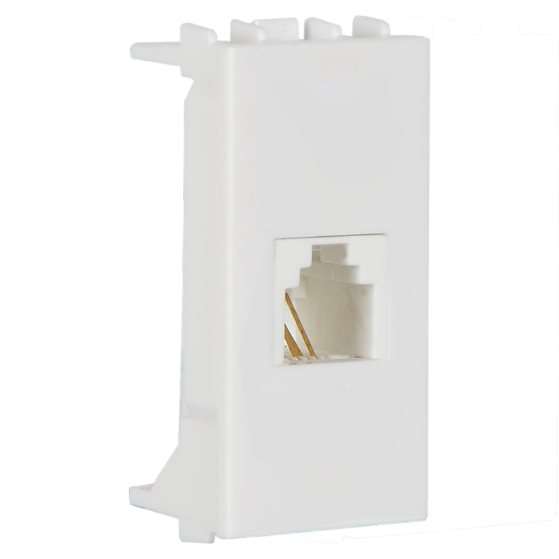 Havells Polycarbonate White Telephone Socket, AHFKNWW111