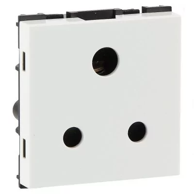 Havells 6A 5 Pin Polycarbonate White Shuttered Socket, AHFKPXW065
