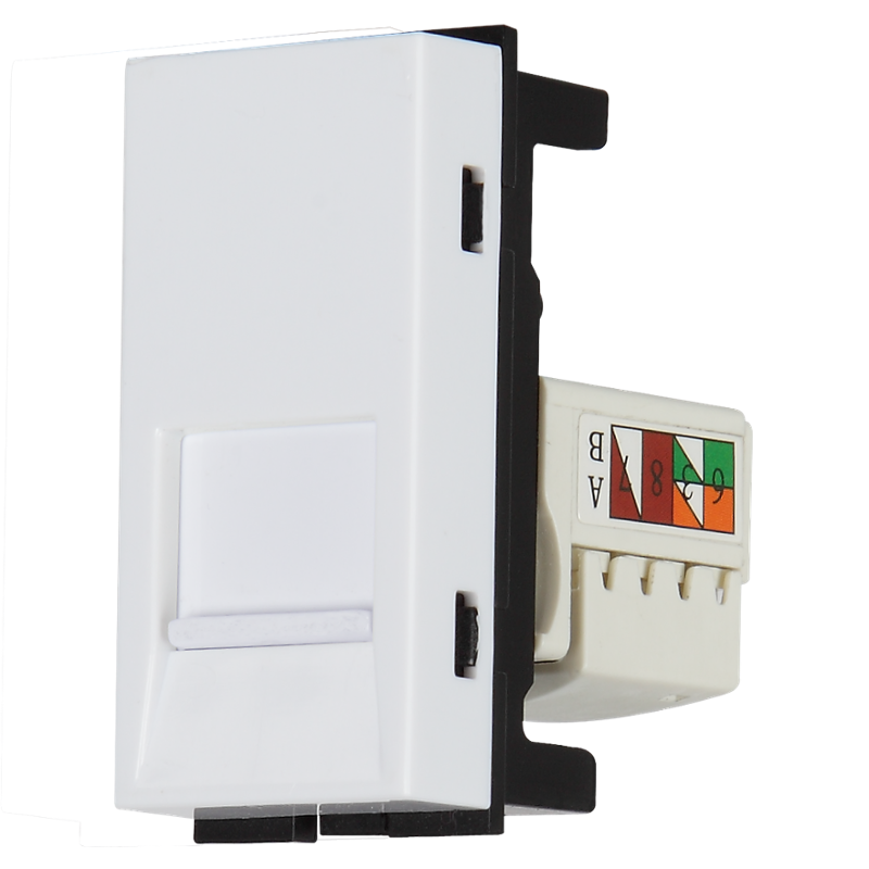 Havells Polycarbonate White Cat 6 RJ-45 Jack, AHFKRWW451