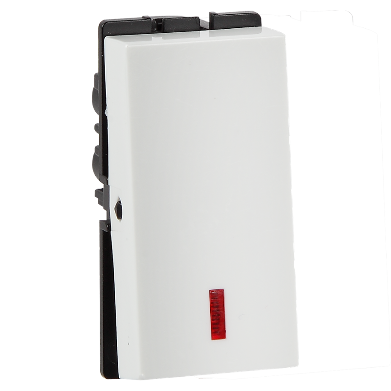 Havells 16A X Polycarbonate White 1 Way Switch with Indicator, AHFSXIW161