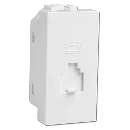 Havells Coral Polycarbonate Pure White Telephone Socket, Ahlkhww000