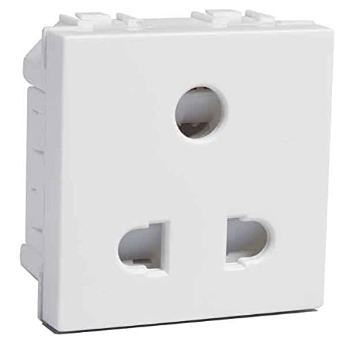 Havells Coral 6A Polycarbonate Pure White 3 Pin Socket, Ahlkpxw063