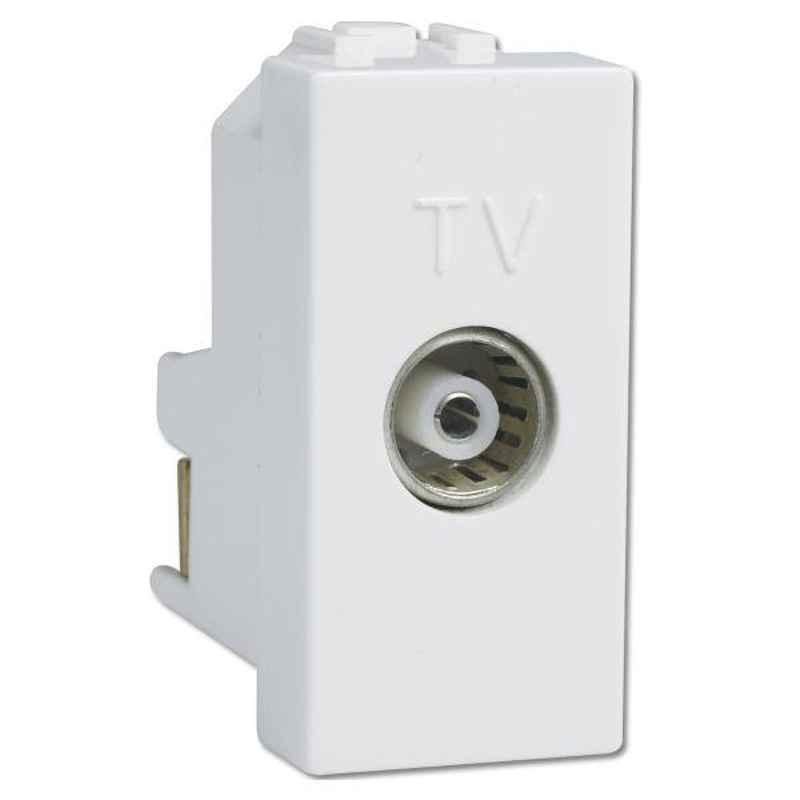 Havells Coral Polycarbonate Pure White TV Socket, AHLKTOW000