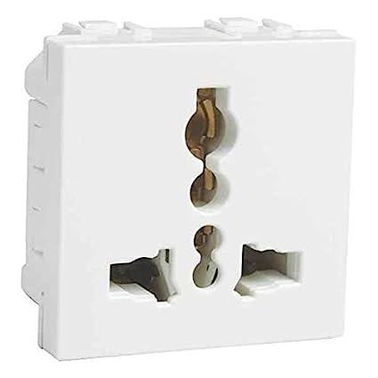 Havells Coral 10/25A Polycarbonate Pure White Universal Socket, Ahlkuxw130