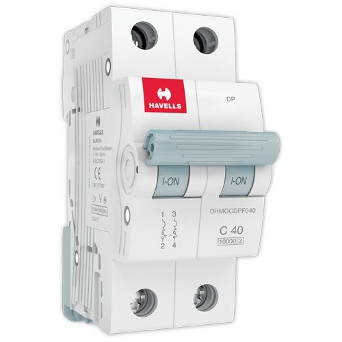Havells PVC Plastic 40A MCB DP C Curve (White)