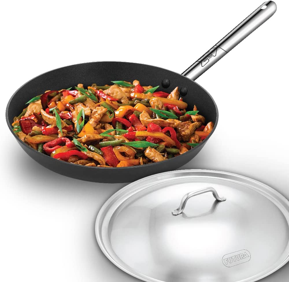 Hawkins INFS30S - Futura 30 cm Non Stick Fry Pan with Stainless Steel Handle and Lid Induction Frying Pan