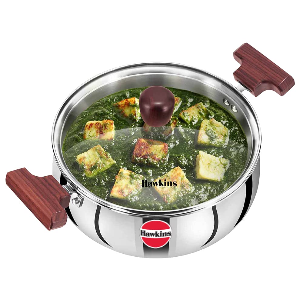 Hawkins SSH30G - 3 Litre SS Induction Compatible Handi with Lid