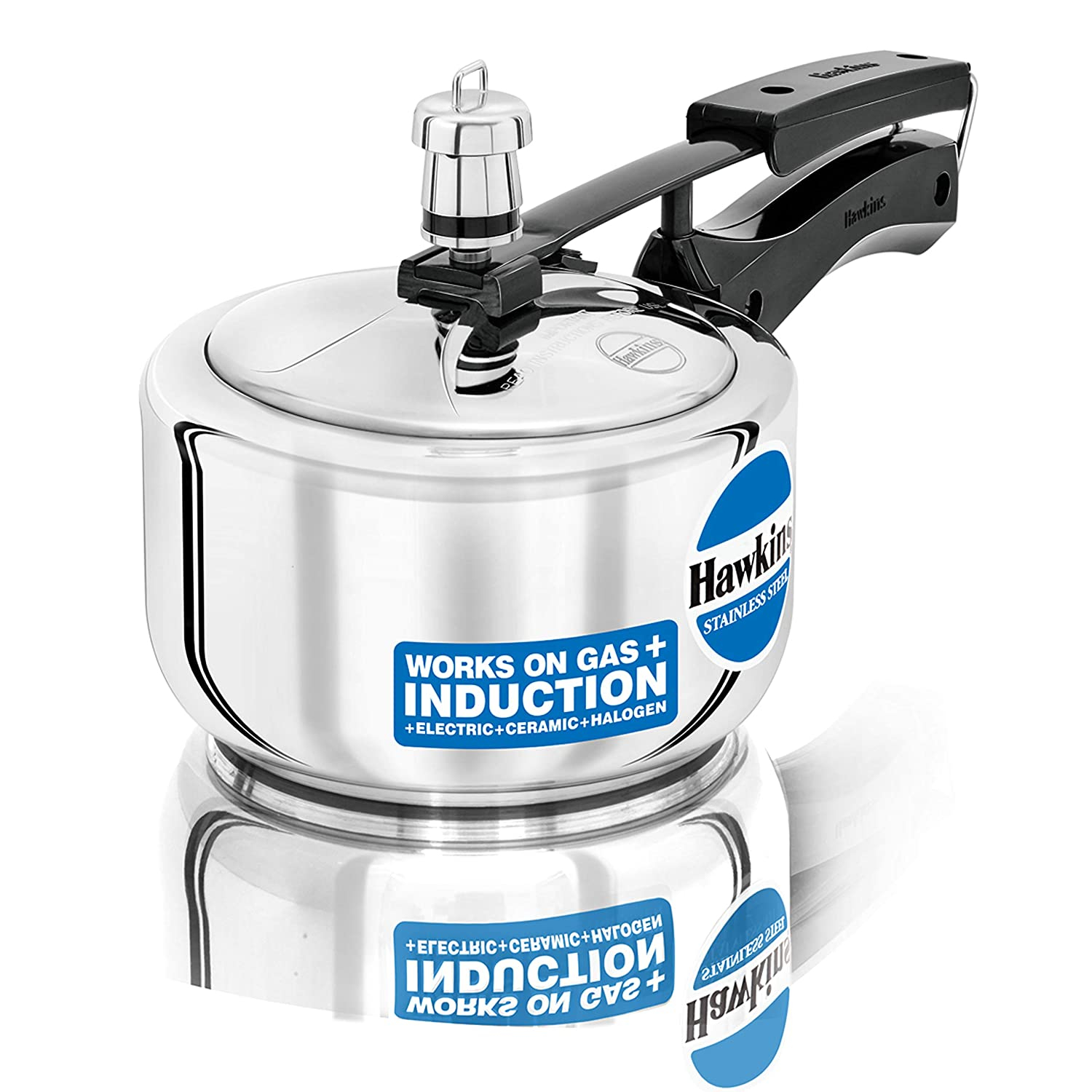 Hawkins HSS15 Stainless Steel Induction Compatible Pressure Cooker, 1.5 Litre