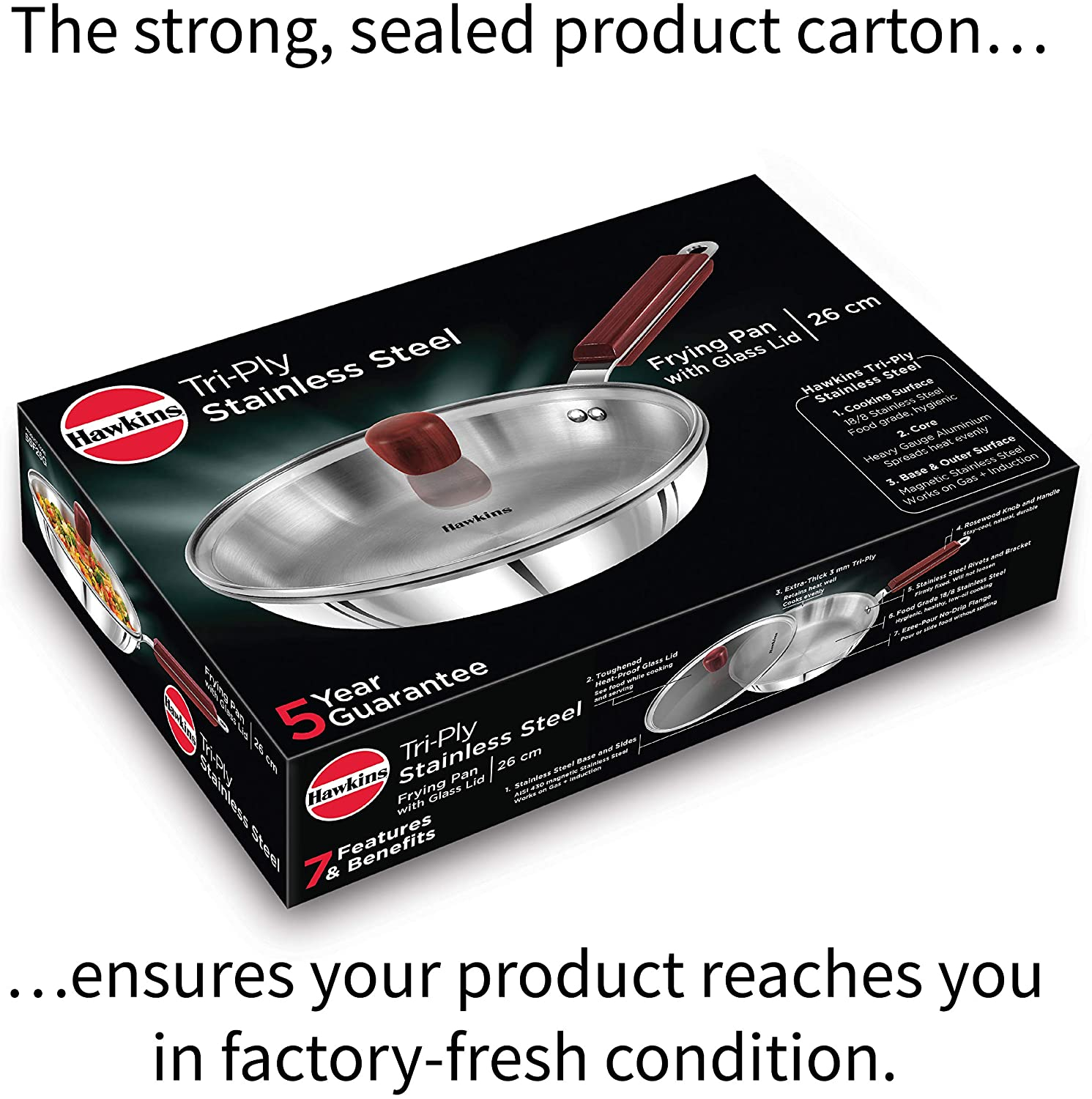 Hawkins tri ply stainless steel frying pan new arrivals