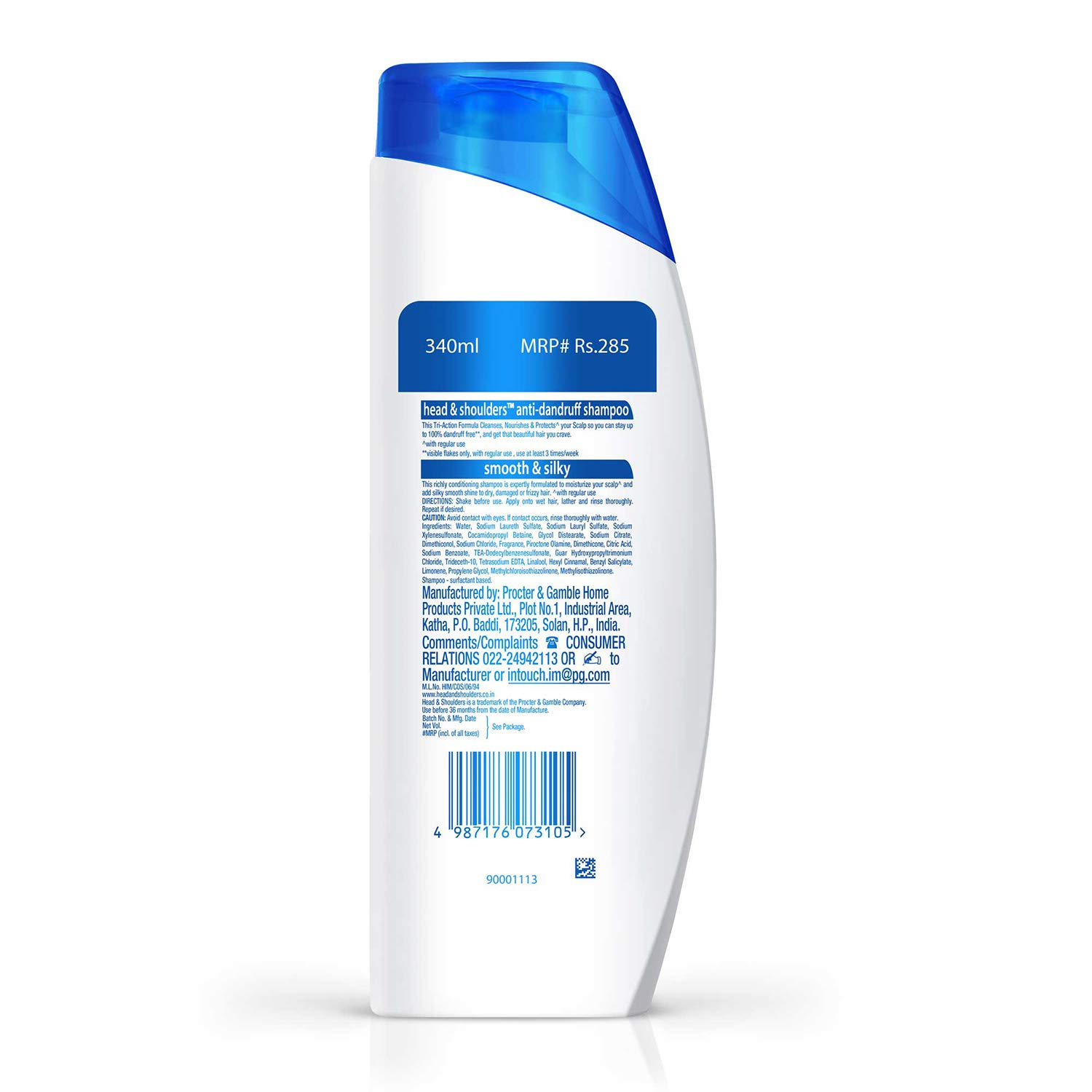 Head & Shoulders Smooth and Silky Shampoo, 340ml