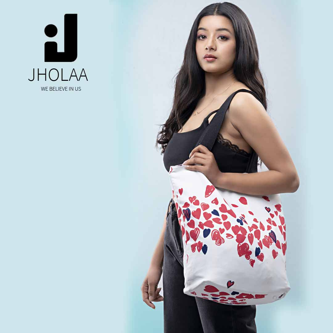 Jholaa Tote Bag Hearts for Woman