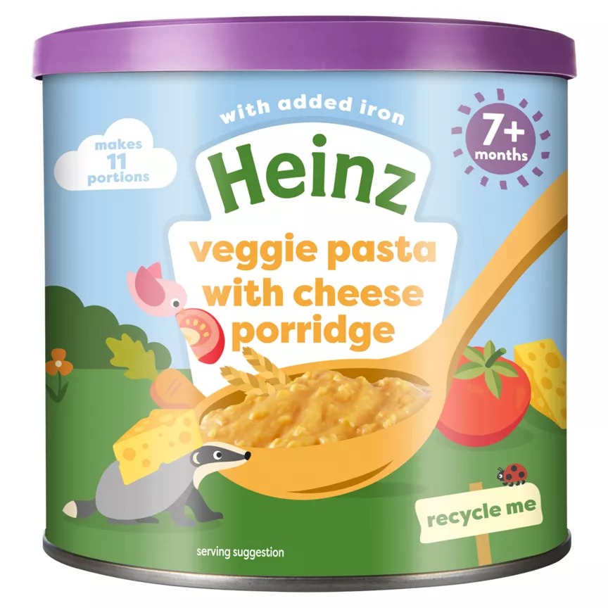 Heinz Veggie Pasta with Cheese Porridge Baby Food 7+ Months 200g