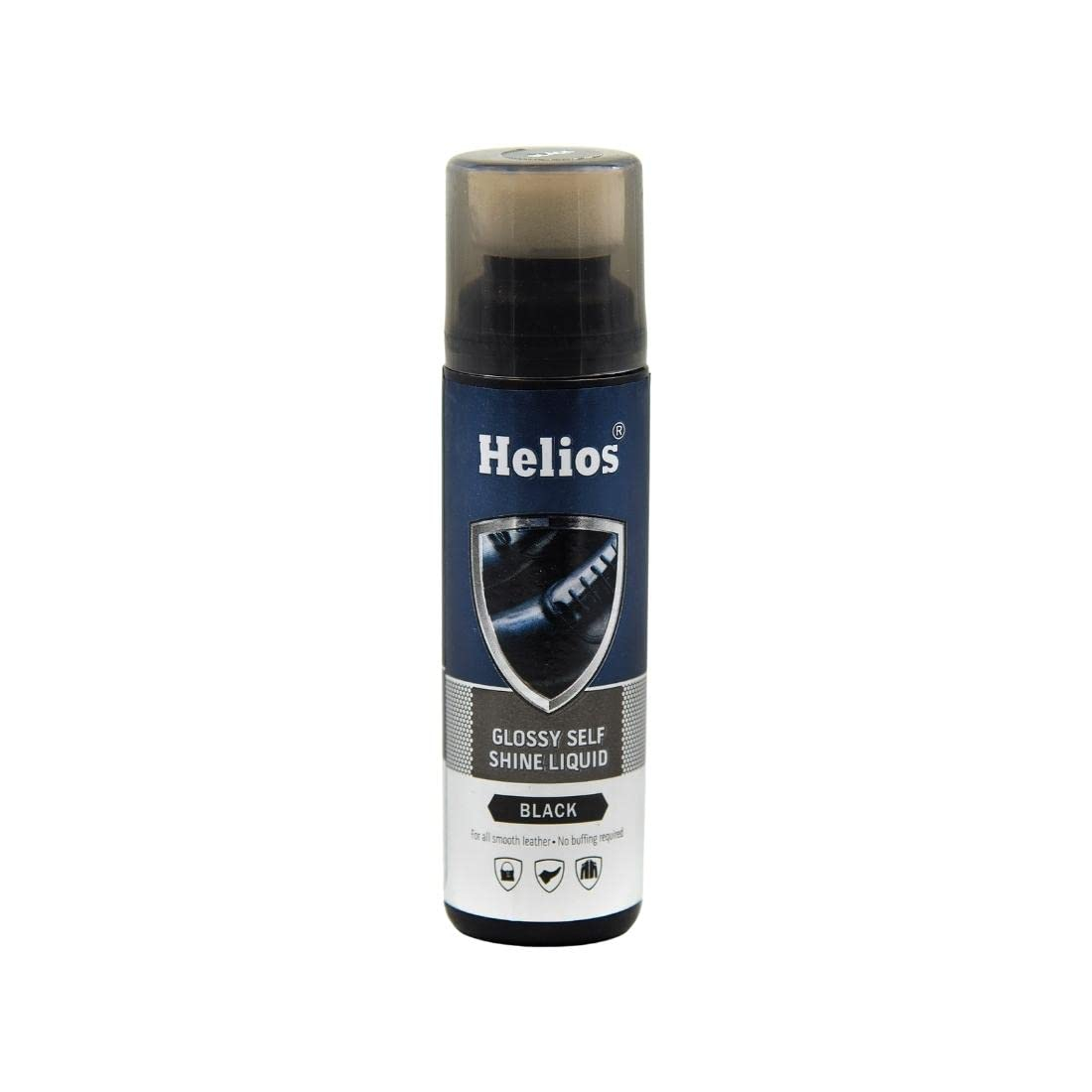 Helios Glossy Self Shine Liquid for all Leathers - 75 ml-Black