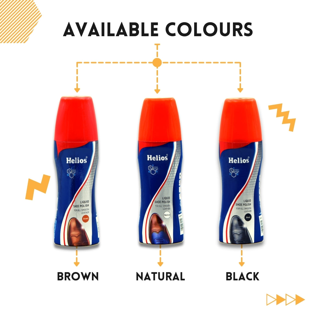 Helios Liquid Shoe Polish for Leather Shoes - 80 ml