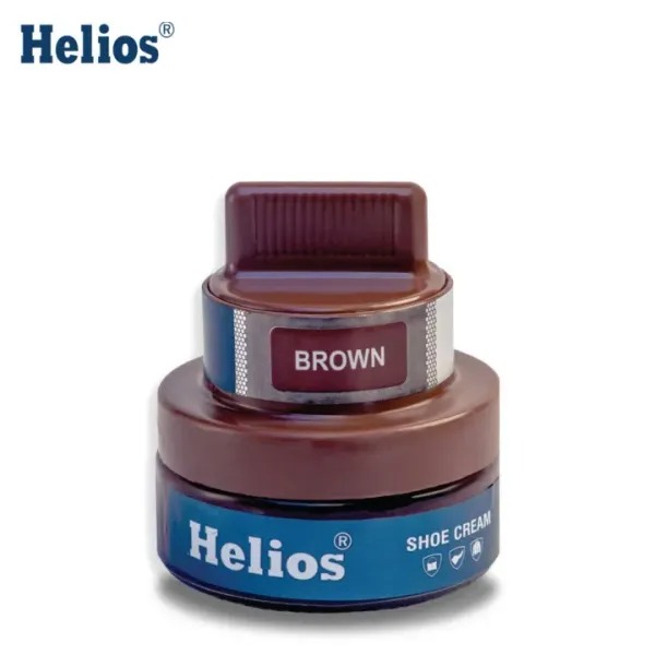 Helios Shoe Cream for Leather (Glass Jar) - 60 gm-Brown