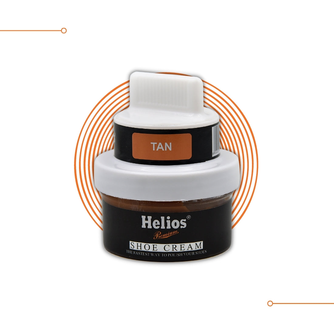 Helios Shoe Cream For Leather With Applicator - 60 gm-Lightbrown