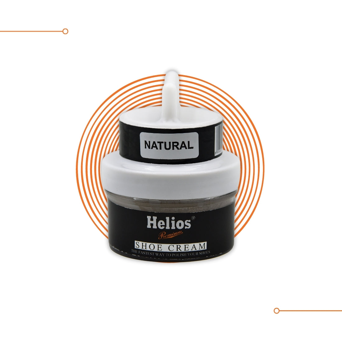 Helios Shoe Cream For Leather With Applicator - 60 gm-Natural
