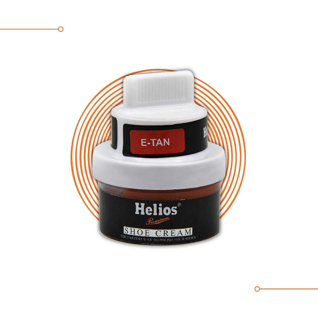 Helios Shoe Cream For Leather With Applicator - 60 gm-Dark Brown