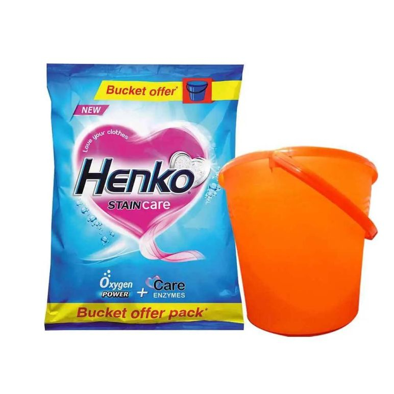 Henko Stain Care Detergent Powder 3kg + Bucket Free