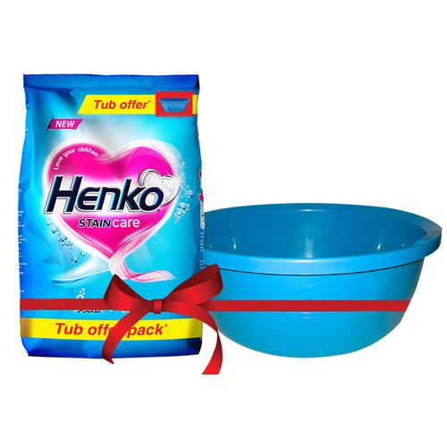 Henko Detergent Powder - Stain Care, Oxygen, 5 kg Get Tub Free