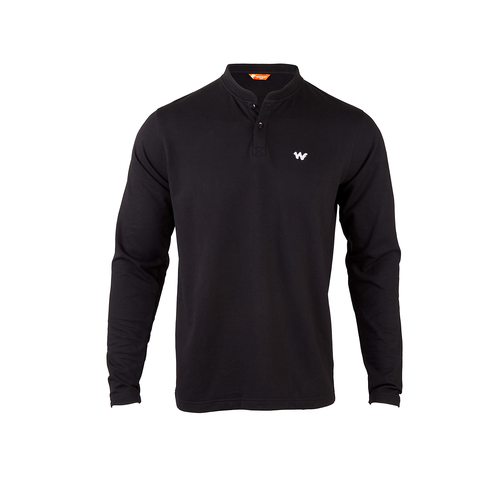 Wildcraft Men's Henley Tee -Black-XL