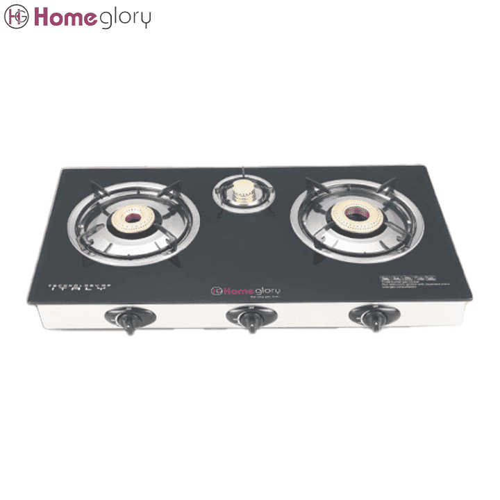 Homeglory 3 Burner Glass Top Gas Stove (HG-GS303)