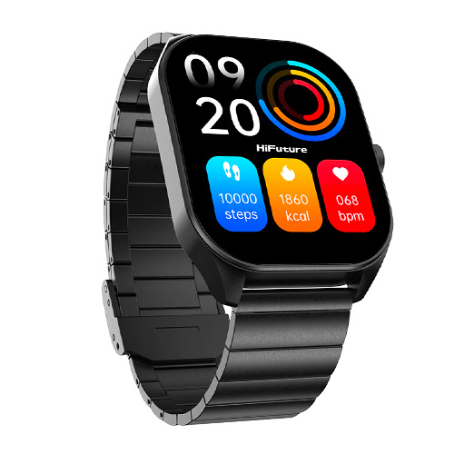 Hifuture Smart Watch Apex -Stainless Steel|Wireless Calling|IP68 Water Resistant-Black