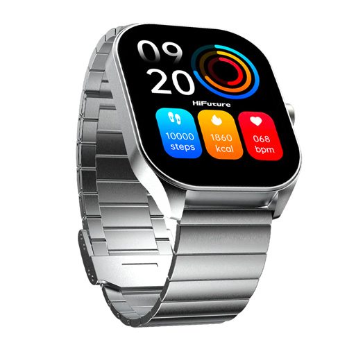 Hifuture Smart Watch Apex -Stainless Steel|Wireless Calling|IP68 Water Resistant-Silver