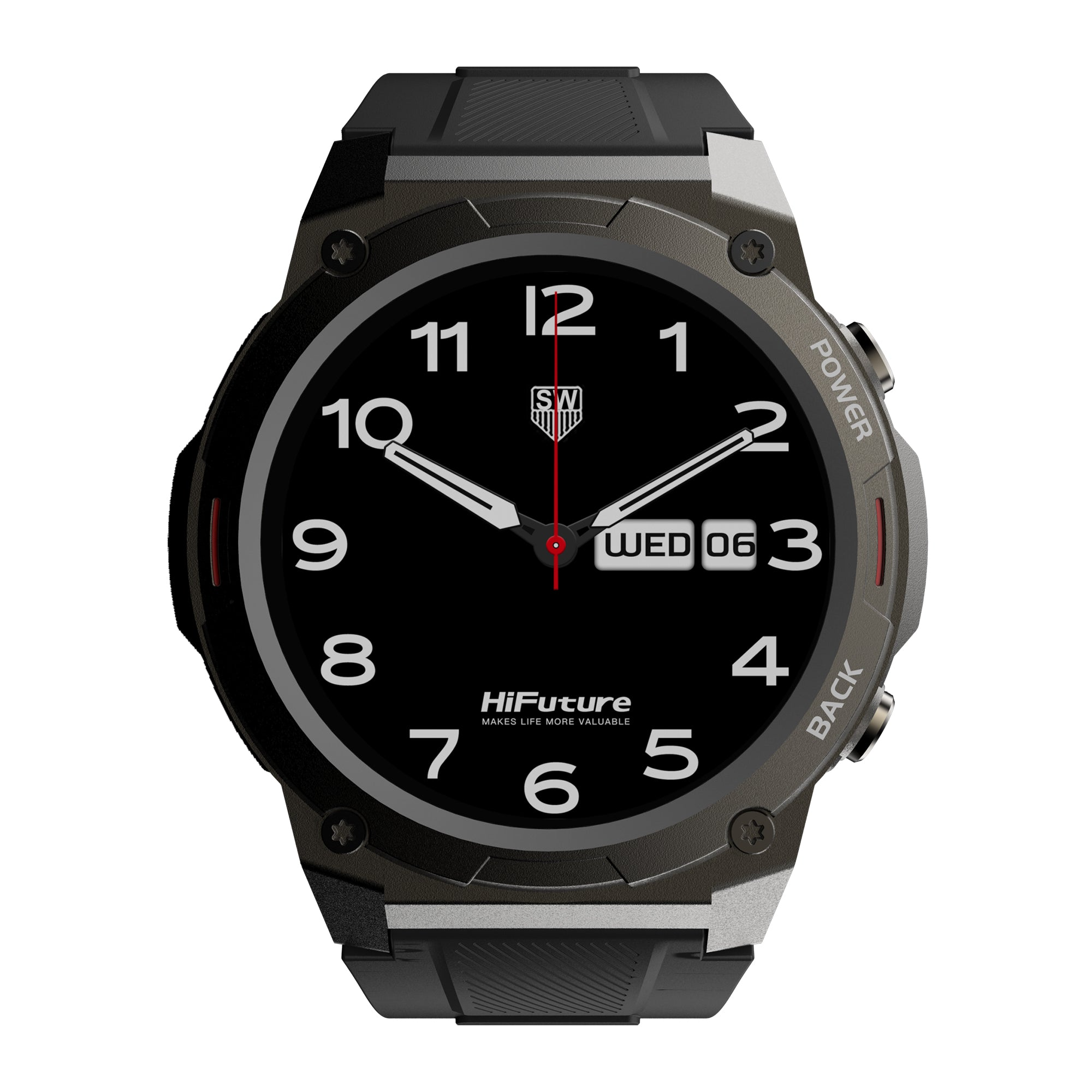 HiFuture FutureGo Mix 2 Black | 1.43" Amoled Display| Bluetooth Calling | 12Days Battery Backup 