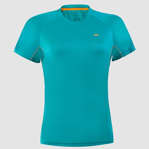 Wildcraft Women's HypaCool Hiking Crew T Shirt-Sea Green -XL