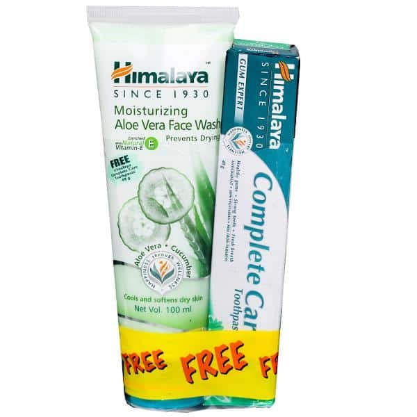 Himalaya Moisturizing Aloe Vera Face Wash 100ml Toothpaste Free