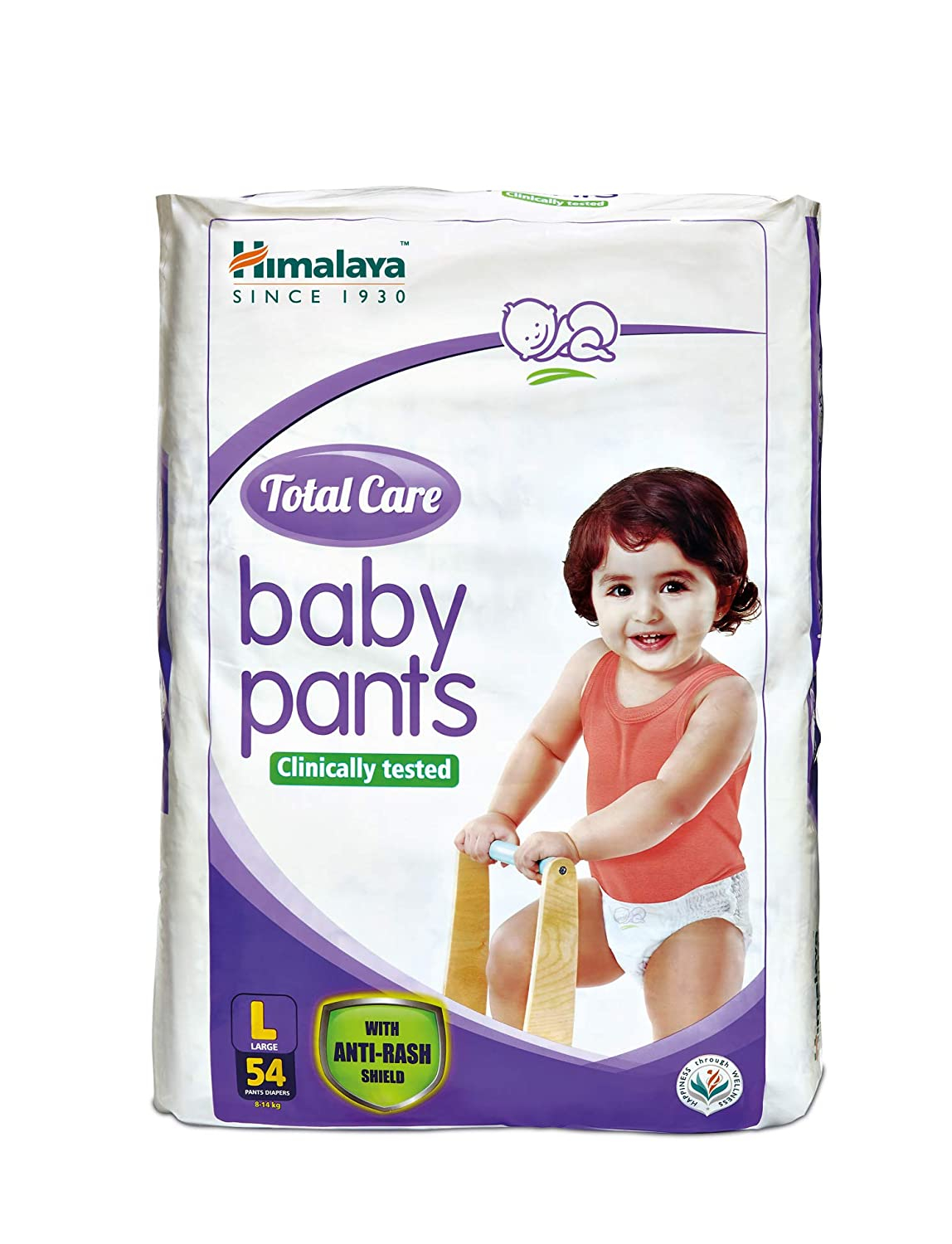  Himalaya Total Care Baby Pants Diapers, Large  8 - 14 kg 54 Pcs