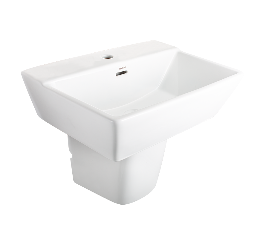 Hindware Cube 10115 Pedestal Wash Basin