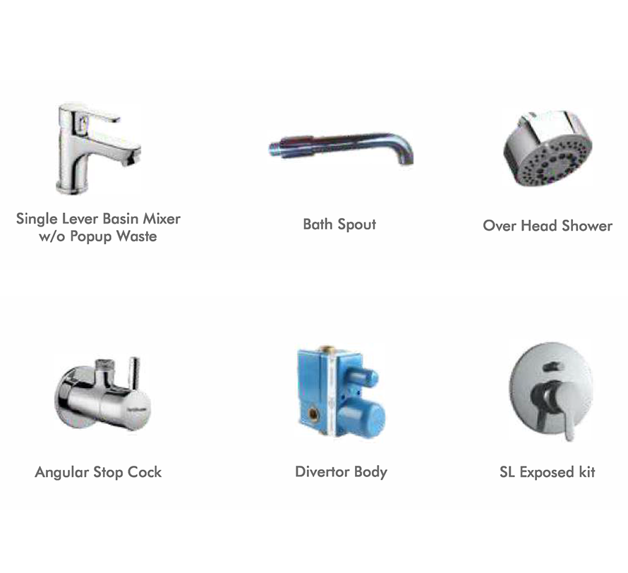 Hindware F430001 - Splendid Duo-Single Lever Basin Mixer
