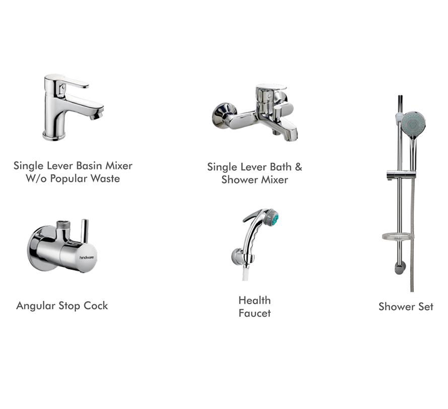 Hindware F470002 - Splendid Duo Combo Set Unit Single Lever Basin Mixer