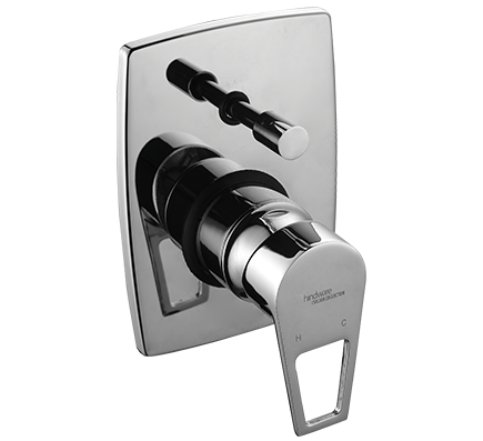 Hindware F570047 - Aspiro Single Lever Exposed Part Kit Of Divertor Consisting Of Operating Lever Wall Flange & Knob Only 